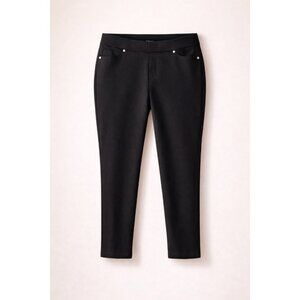 Mario Serrani Italy Womens Black Pull-On Stretch Pants M Crop 23" inseam EUC